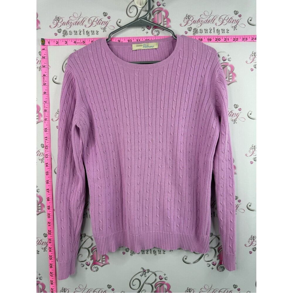 Penmans sweater sherbert pink purple knitted Cable Knit Crewneck Sweater - Women